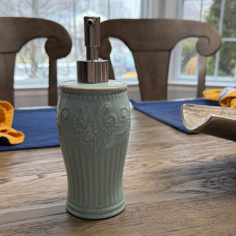 Lenox Pearle Elegant Blue Ceramic Soap Dispenser